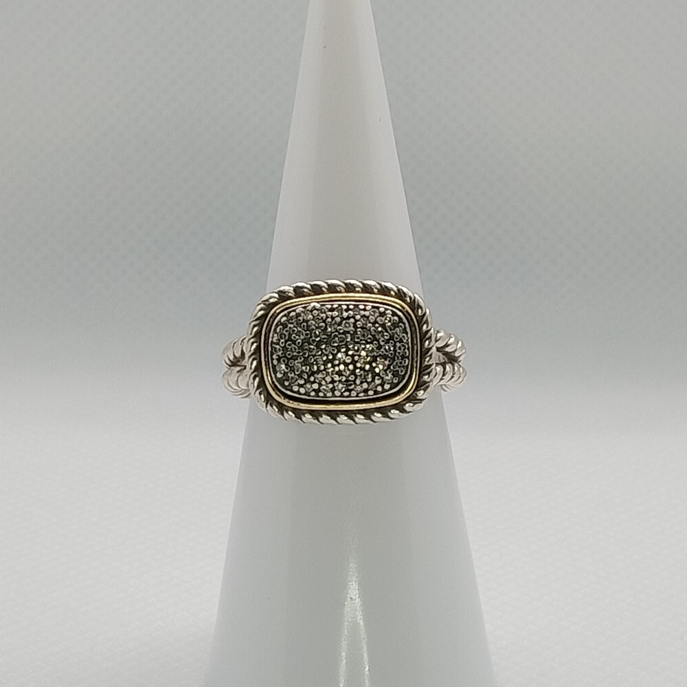 925 Silver 14k Gold Accent Albion Ring